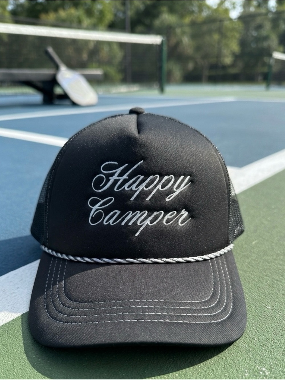 Pink Victoria's Secret “Happy Camper" Trucker Hat